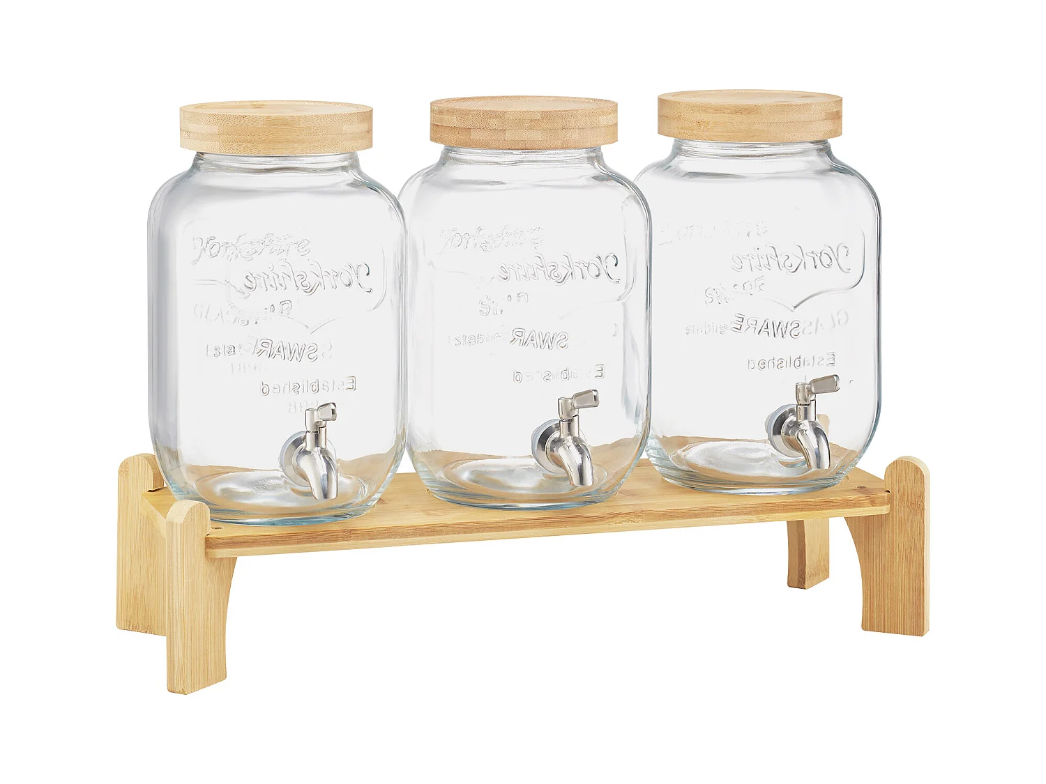 Distributeur de Boissons SucceBuy, Capacité de 3,8 L 3PCs, Fontaine à Eau en Verre, Distribution d’Eau Jus Limonade Thé Glacé, pour Café