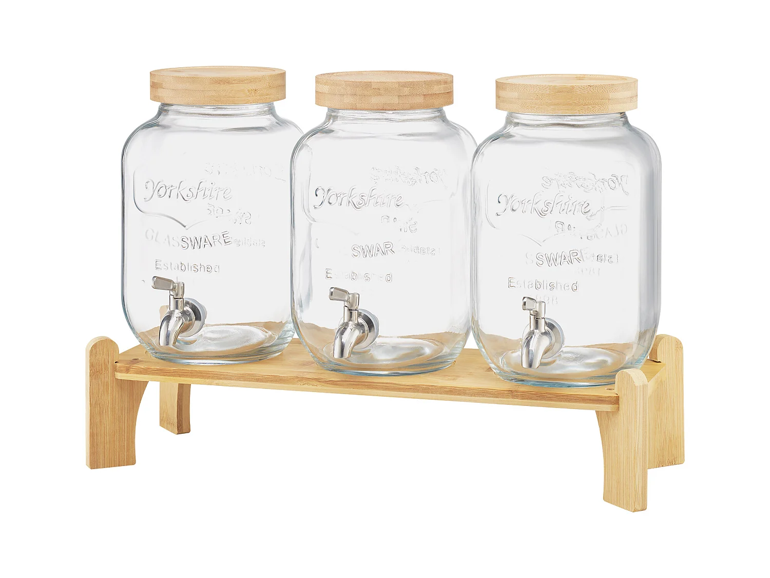 Distributeur de Boissons SucceBuy, Capacité de 3,8 L 3PCs, Fontaine à Eau en Verre, Distribution d’Eau Jus Limonade Thé Glacé, pour Café