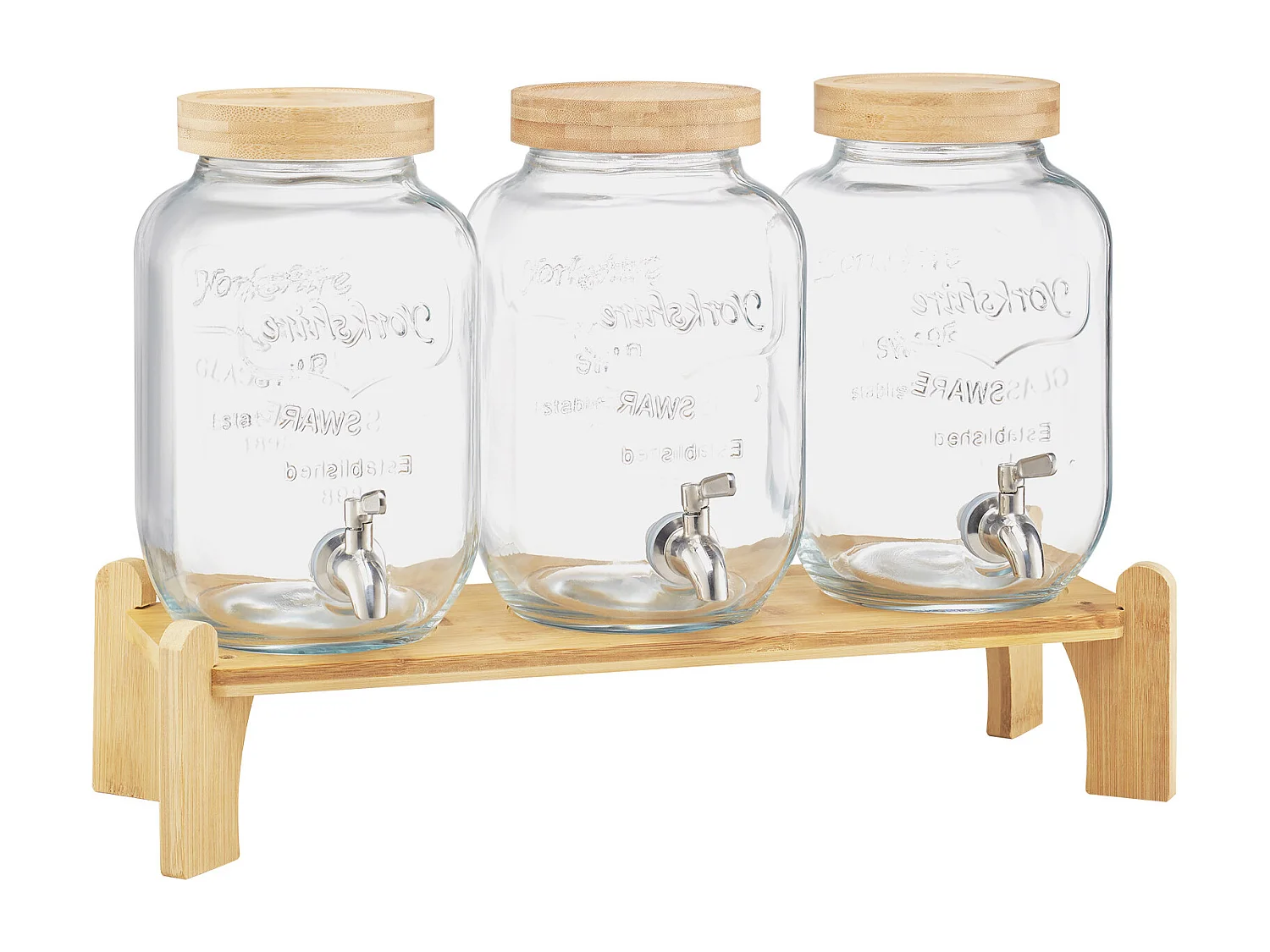 Distributeur de Boissons SucceBuy, Capacité de 3,8 L 3PCs, Fontaine à Eau en Verre, Distribution d’Eau Jus Limonade Thé Glacé, pour Café