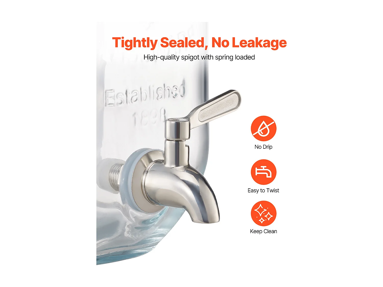 Distributeur de Boissons SucceBuy, Capacité de 3,8 L 3PCs, Fontaine à Eau en Verre, Distribution d’Eau Jus Limonade Thé Glacé, pour Café