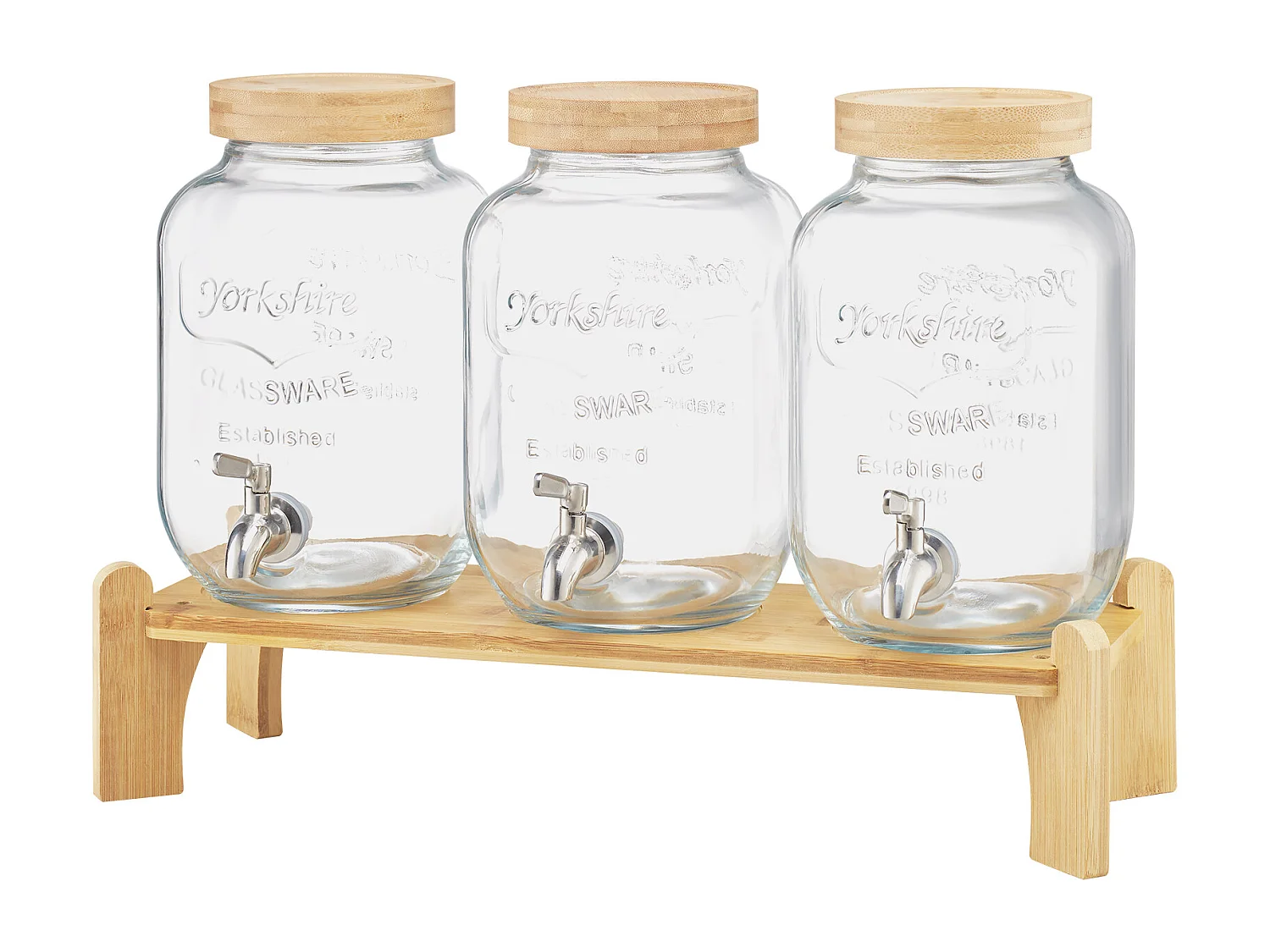 Distributeur de Boissons SucceBuy, Capacité de 3,8 L 3PCs, Fontaine à Eau en Verre, Distribution d’Eau Jus Limonade Thé Glacé, pour Café