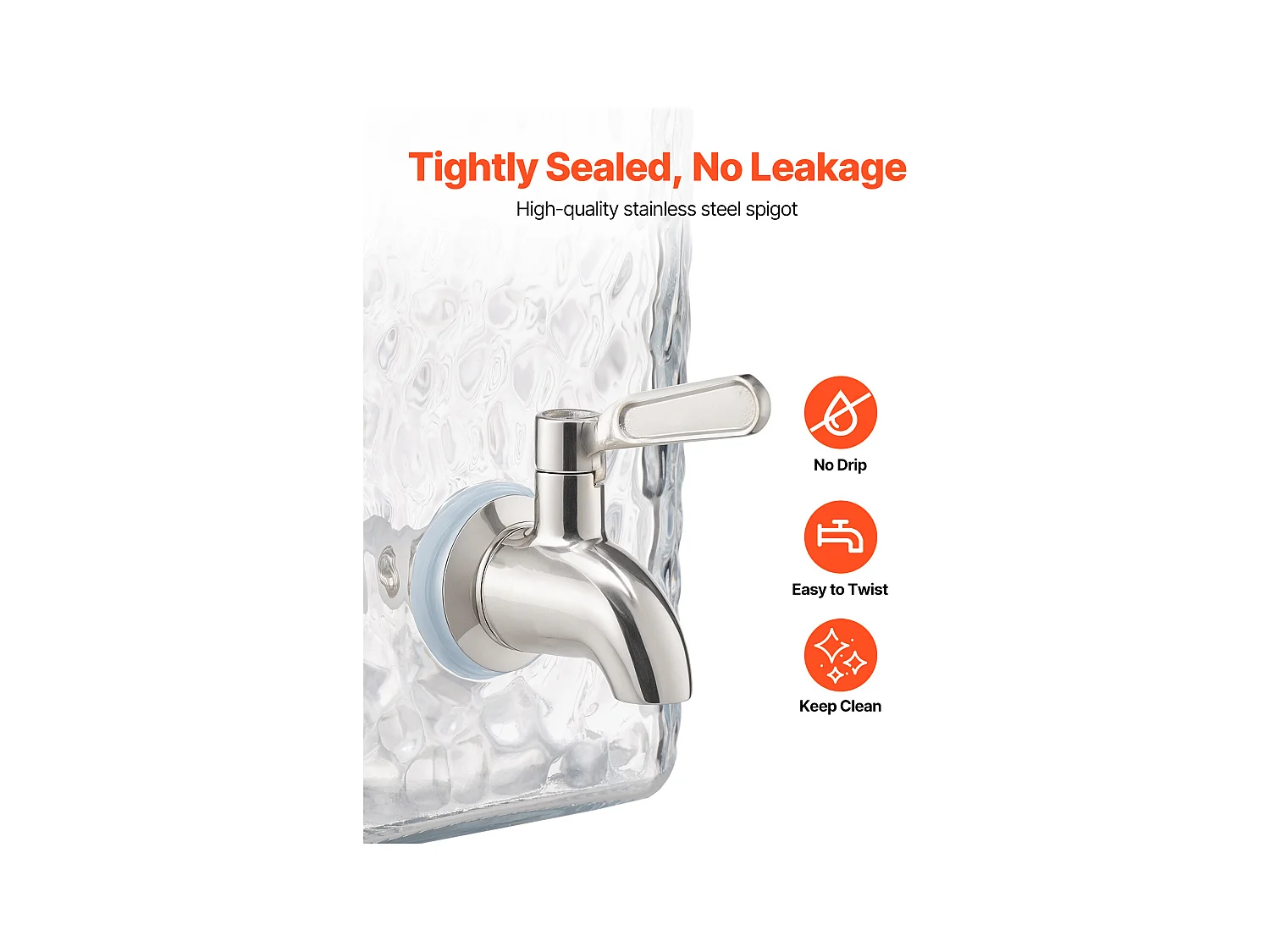 Distributeur de Boissons SucceBuy, Grande Capacité 5,5 L ,2PCs, Fontaine à Eau en Verre, Distribution d’Eau Jus Limonade Thé Glacé, pour Café