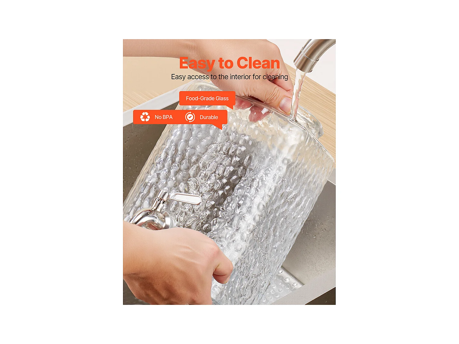 Distributeur de Boissons SucceBuy, Grande Capacité 5,5 L ,2PCs, Fontaine à Eau en Verre, Distribution d’Eau Jus Limonade Thé Glacé, pour Café