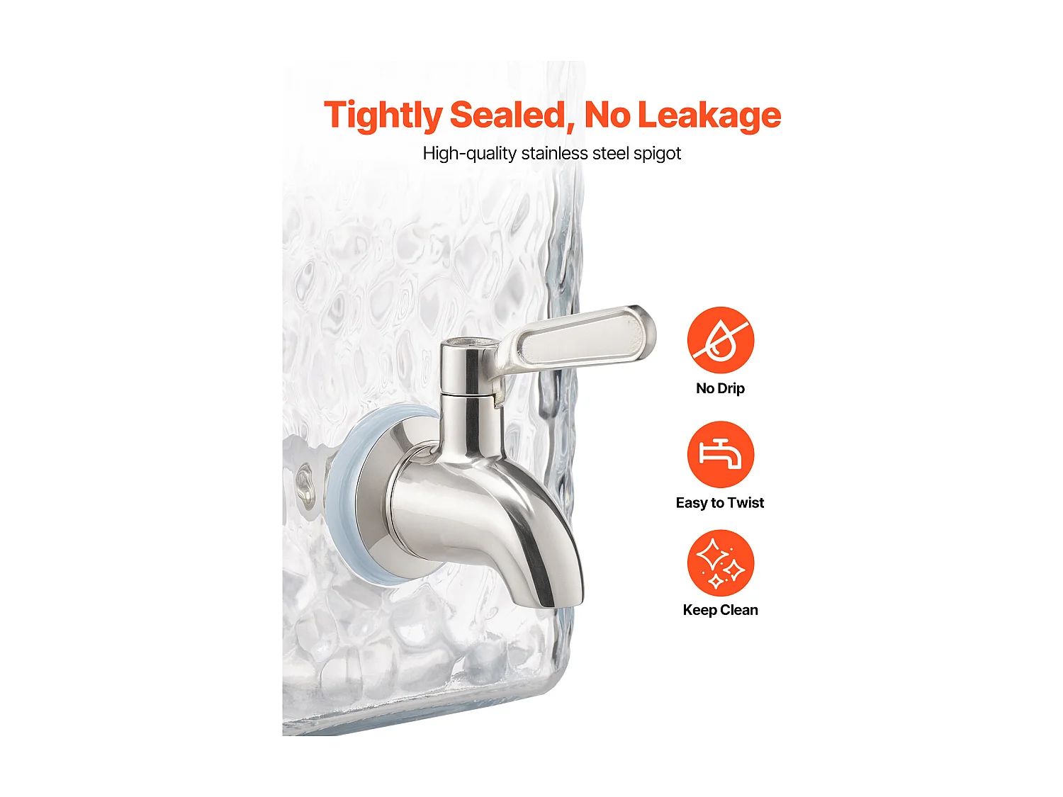 Distributeur de Boissons SucceBuy, Grande Capacité 5,5 L ,2PCs, Fontaine à Eau en Verre, Distribution d’Eau Jus Limonade Thé Glacé, pour Café