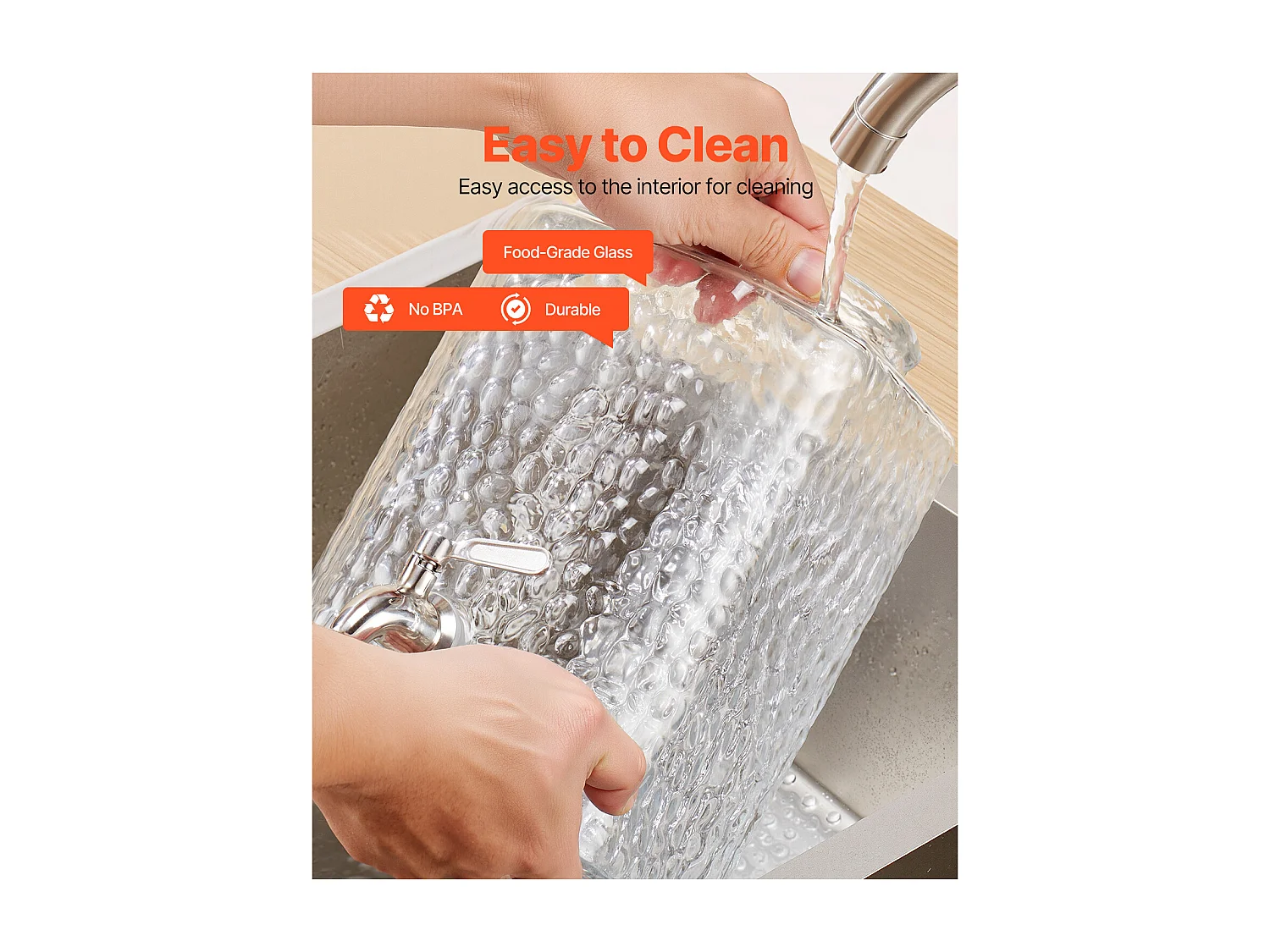 Distributeur de Boissons SucceBuy, Grande Capacité 5,5 L ,2PCs, Fontaine à Eau en Verre, Distribution d’Eau Jus Limonade Thé Glacé, pour Café