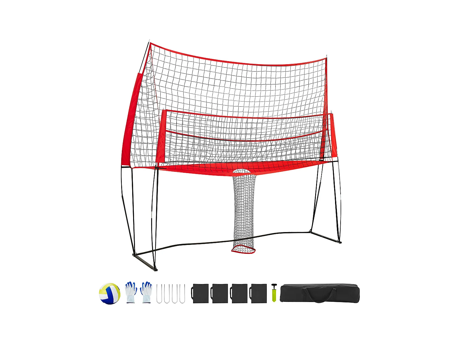 Filet de Volleyball SucceBuy 2 en 1, Filet d'Entraînement de Volleyball Portable Réglable en Hauteur, pour Service en Intérieur et en Extérieur dans le Jardin