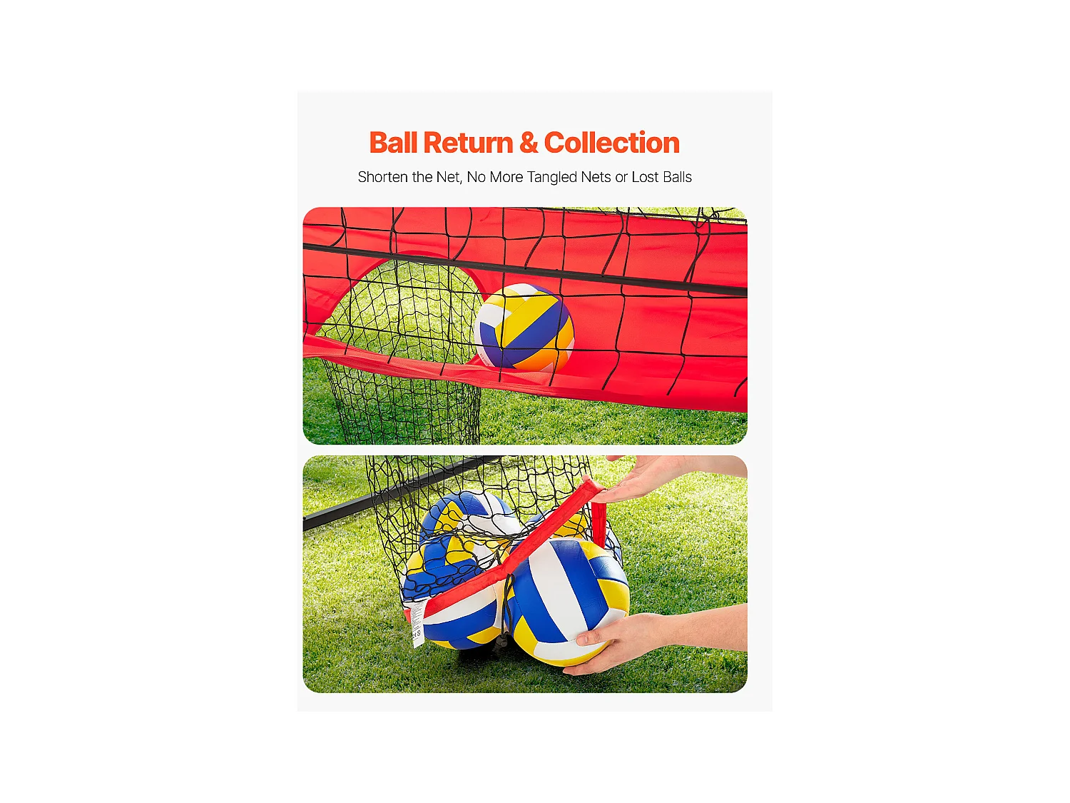 Filet de Volleyball SucceBuy 2 en 1, Filet d'Entraînement de Volleyball Portable Réglable en Hauteur, pour Service en Intérieur et en Extérieur dans le Jardin