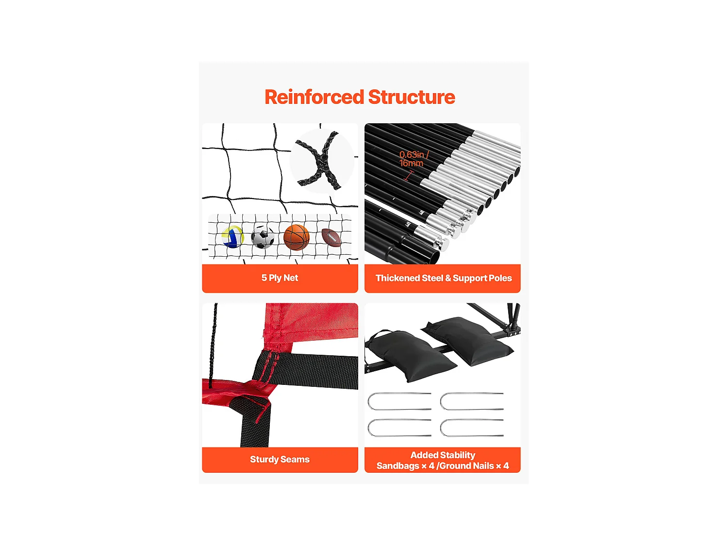 Filet de Volleyball SucceBuy 2 en 1, Filet d'Entraînement de Volleyball Portable Réglable en Hauteur, pour Service en Intérieur et en Extérieur dans le Jardin