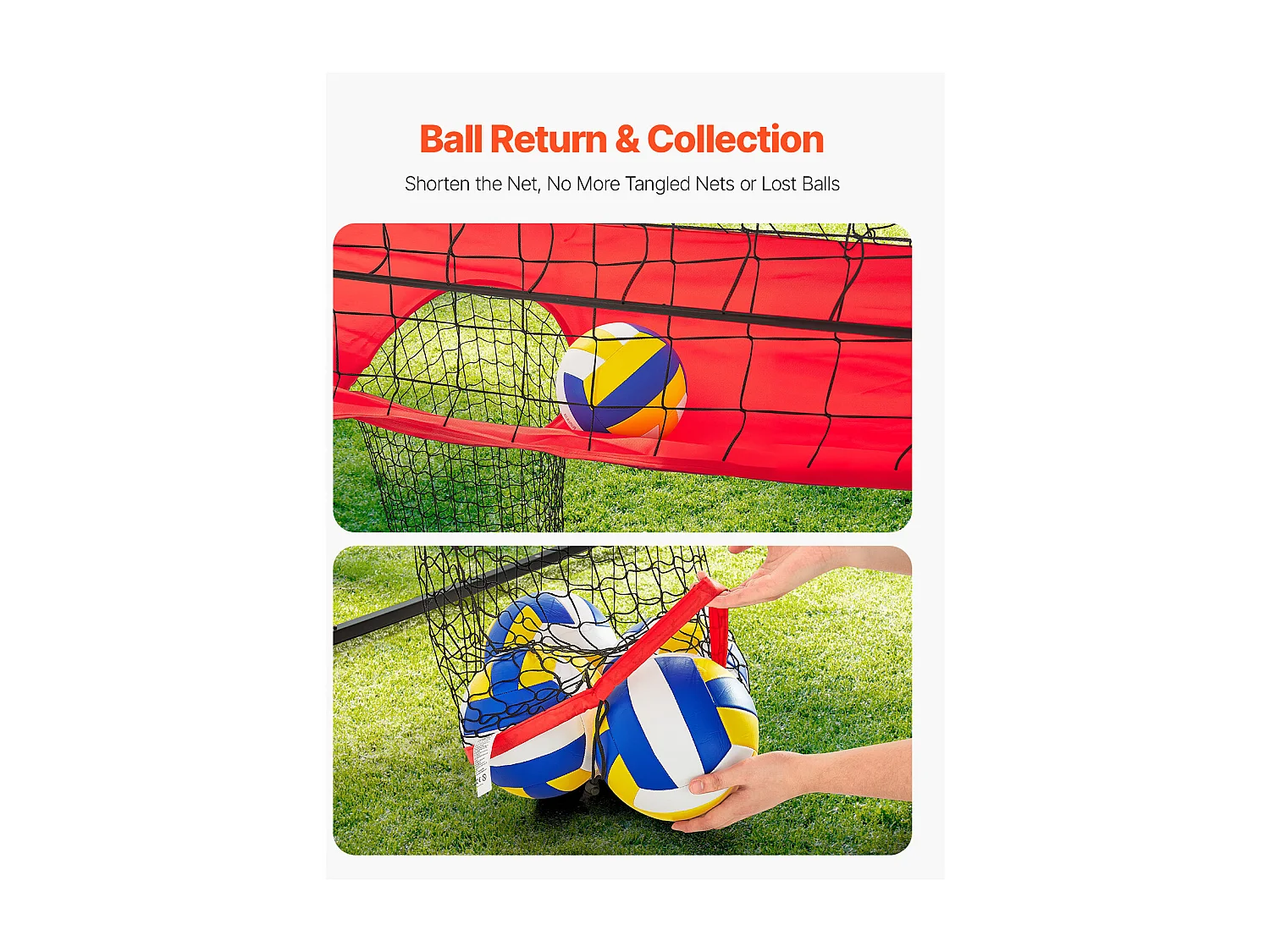 Filet de Volleyball SucceBuy 2 en 1, Filet d'Entraînement de Volleyball Portable Réglable en Hauteur, pour Service en Intérieur et en Extérieur dans le Jardin