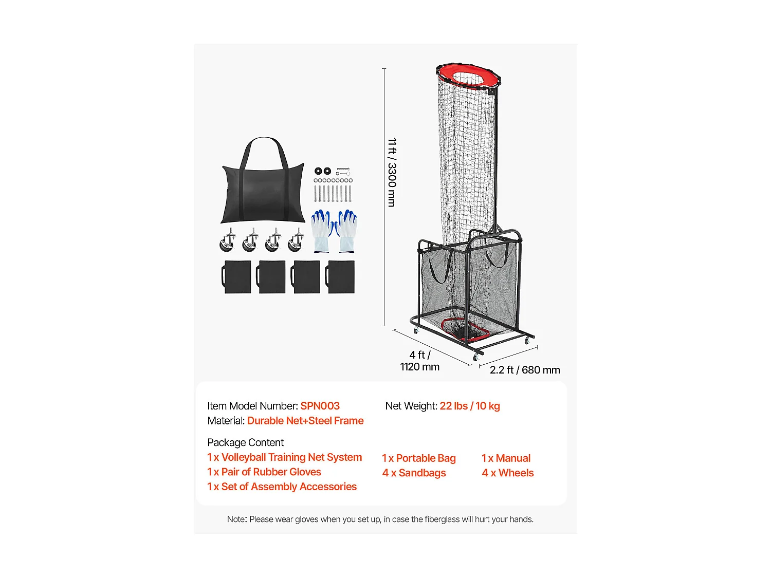 Tragbares Volleyballnetz SucceBuy, Winkel- und Höhenverstellbares Volleyball-Trainingsgerät, für drinnen und draußen