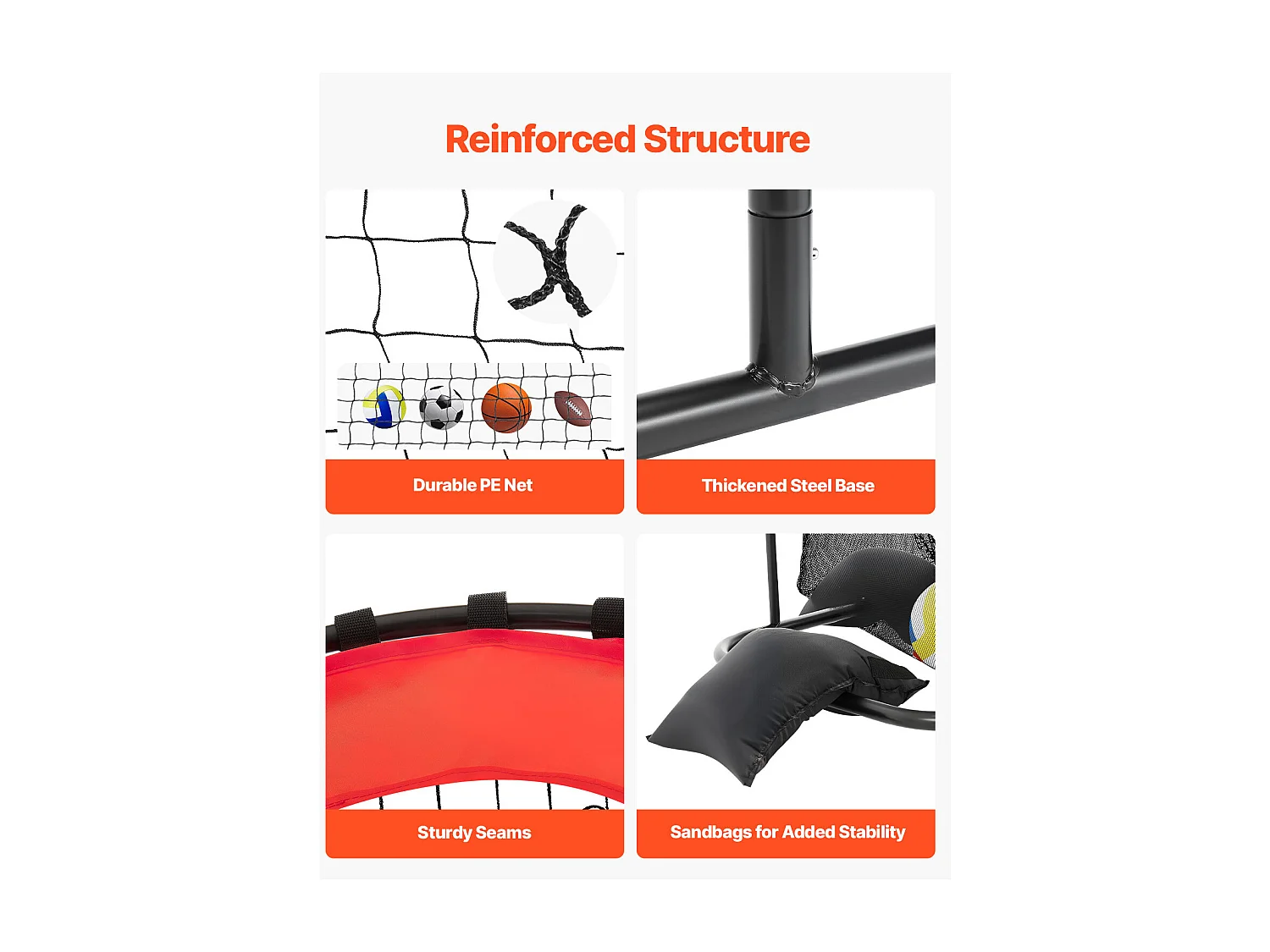 Tragbares Volleyballnetz SucceBuy, Winkel- und Höhenverstellbares Volleyball-Trainingsgerät, für drinnen und draußen