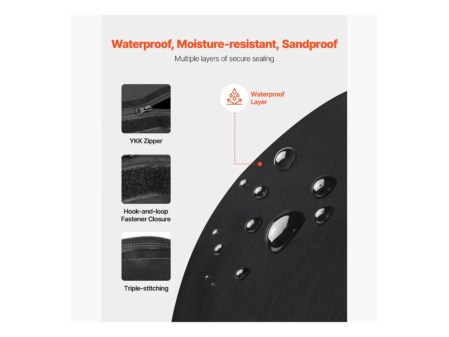 Sac de Sable Musculation SucceBuy 45 kg, Sac de Sport Fitness Vide Non Rempli, en Nylon et PU, avec Poignées Solides, Imperméable, Noir