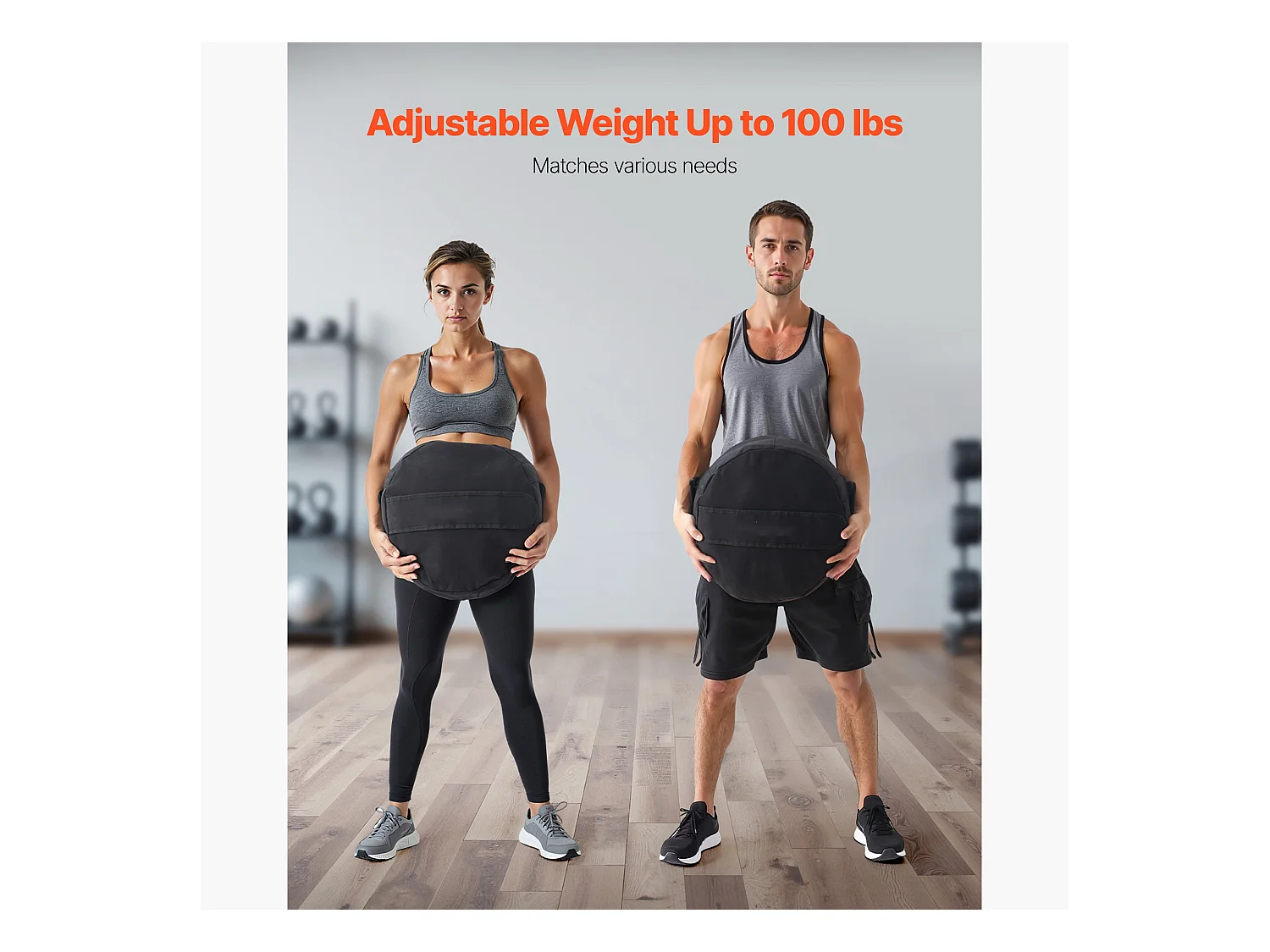 Sac de Sable Musculation SucceBuy 45 kg, Sac de Sport Fitness Vide Non Rempli, en Nylon et PU, avec Poignées Solides, Imperméable, Noir