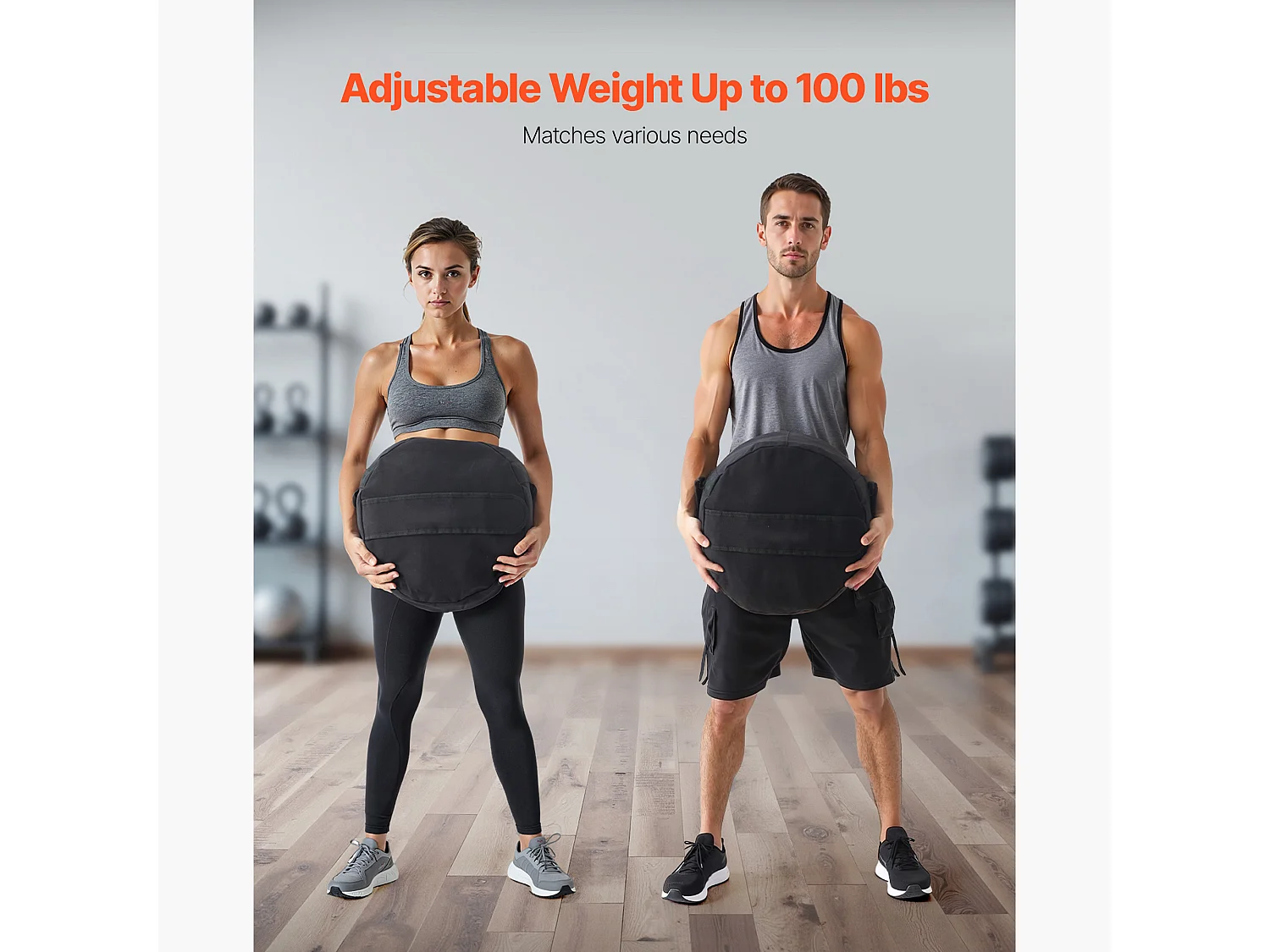 Sac de Sable Musculation SucceBuy 45 kg, Sac de Sport Fitness Vide Non Rempli, en Nylon et PU, avec Poignées Solides, Imperméable, Noir