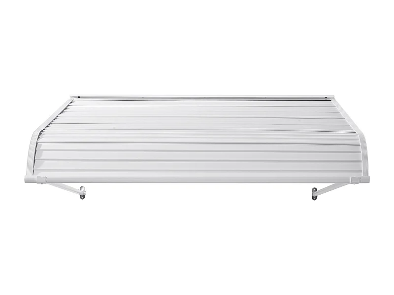 Auvent de Porte d'Entrée SucceBuy, 122x106,6 cm, Marquise de Porte Extérieure Aluminium, pour Portes d'Entrée, Fenêtres de Porches, Balcons