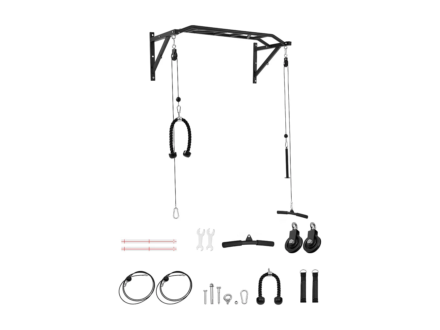 Drążek do Podciągania SucceBuy, Ścienny, Wielofunkcyjny, Wielouchwytowy Drążek Fitness, Wytrzymała Stal, Udźwig 200 kg, do Domowej Siłowni