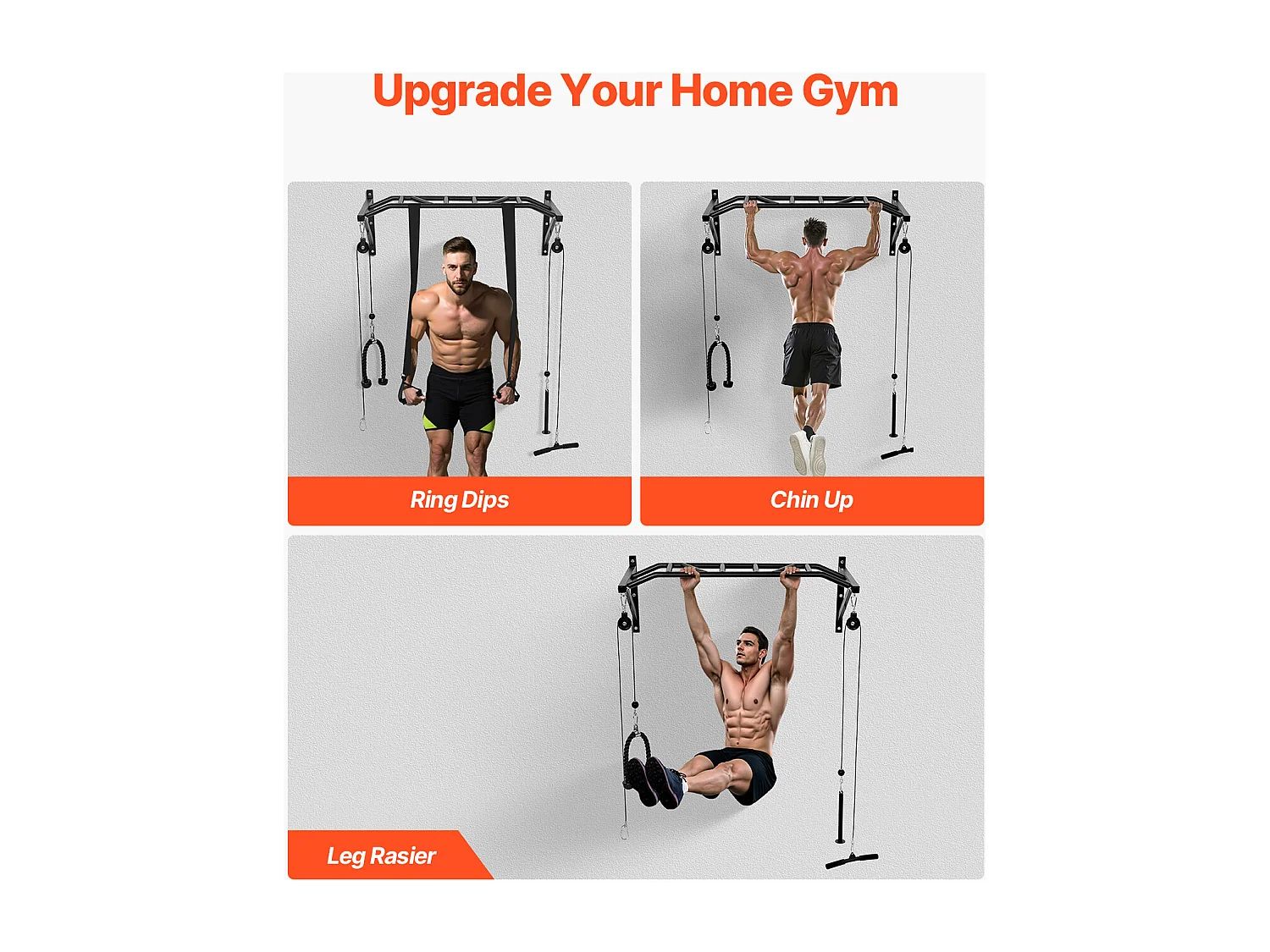 Drążek do Podciągania SucceBuy, Ścienny, Wielofunkcyjny, Wielouchwytowy Drążek Fitness, Wytrzymała Stal, Udźwig 200 kg, do Domowej Siłowni