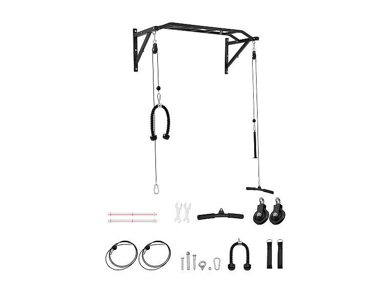 Drążek do Podciągania SucceBuy, Ścienny, Wielofunkcyjny, Wielouchwytowy Drążek Fitness, Wytrzymała Stal, Udźwig 200 kg, do Domowej Siłowni