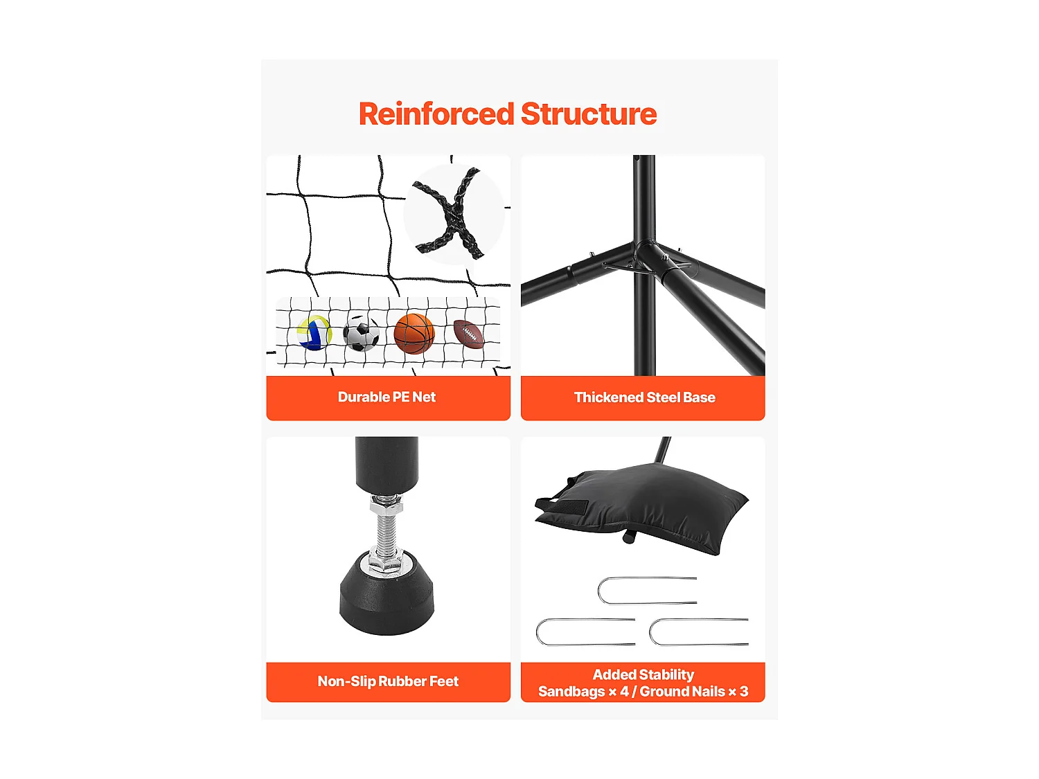 Filet de Volleyball SucceBuy Portable, Équipement d'Entraînement de Volleyball Réglable en Angle et Hauteur, pour Service en Intérieur et en Extérieur