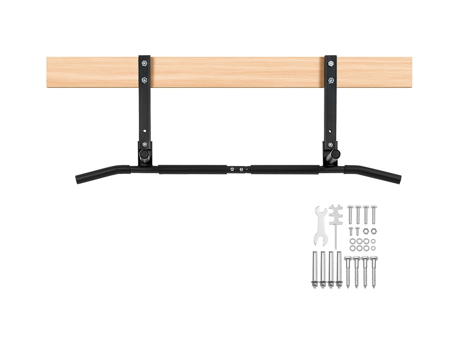 Joist Pull-Up Bar SucceBuy, Plafondgemonteerde Multi-Grip Fitnessstang voor Thuisgym, 42" Zwaar Staal, Capaciteit 440 Lbs