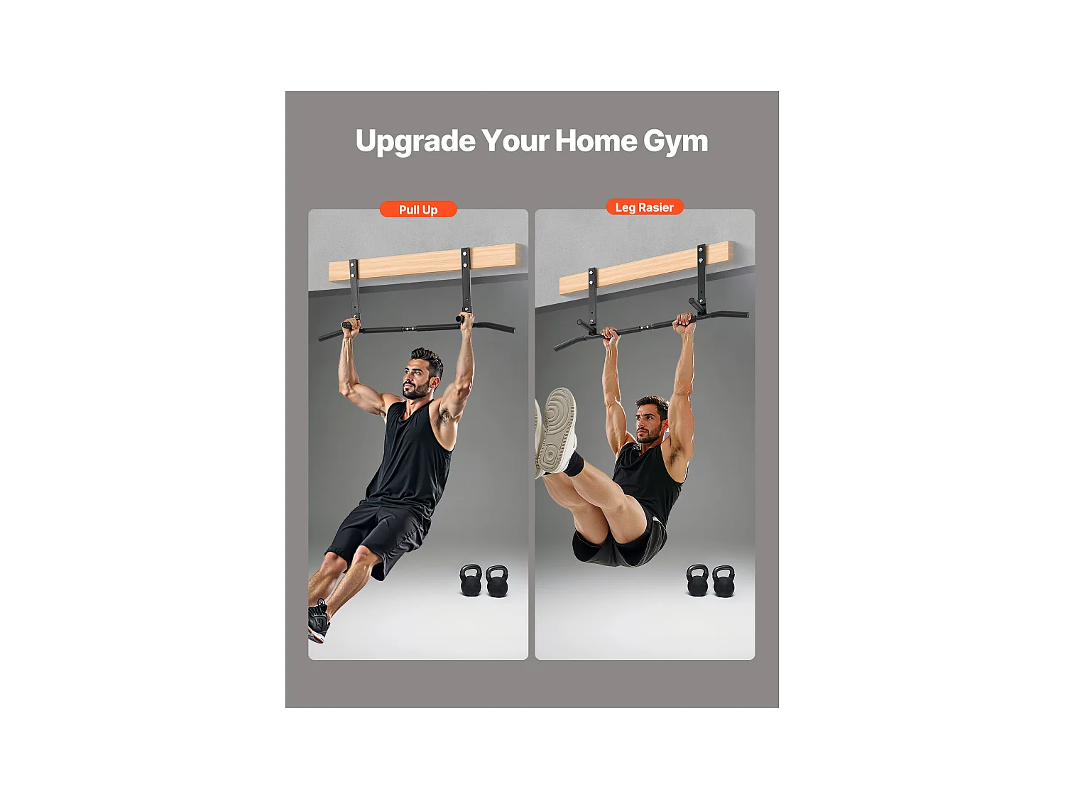 Joist Pull-Up Bar SucceBuy, Plafondgemonteerde Multi-Grip Fitnessstang voor Thuisgym, 42" Zwaar Staal, Capaciteit 440 Lbs