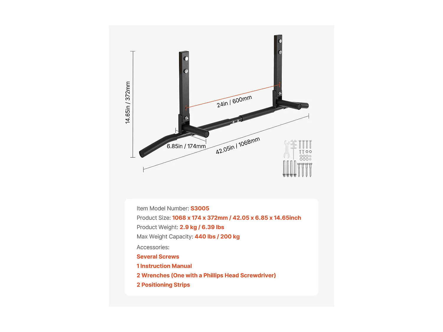Drążek do Podciągania SucceBuy, Montowany na Suficie Wielouchwytowy Drążek Fitness do Domowej Siłowni, 102 cm, Wytrzymała Stal, Udźwig 200 kg