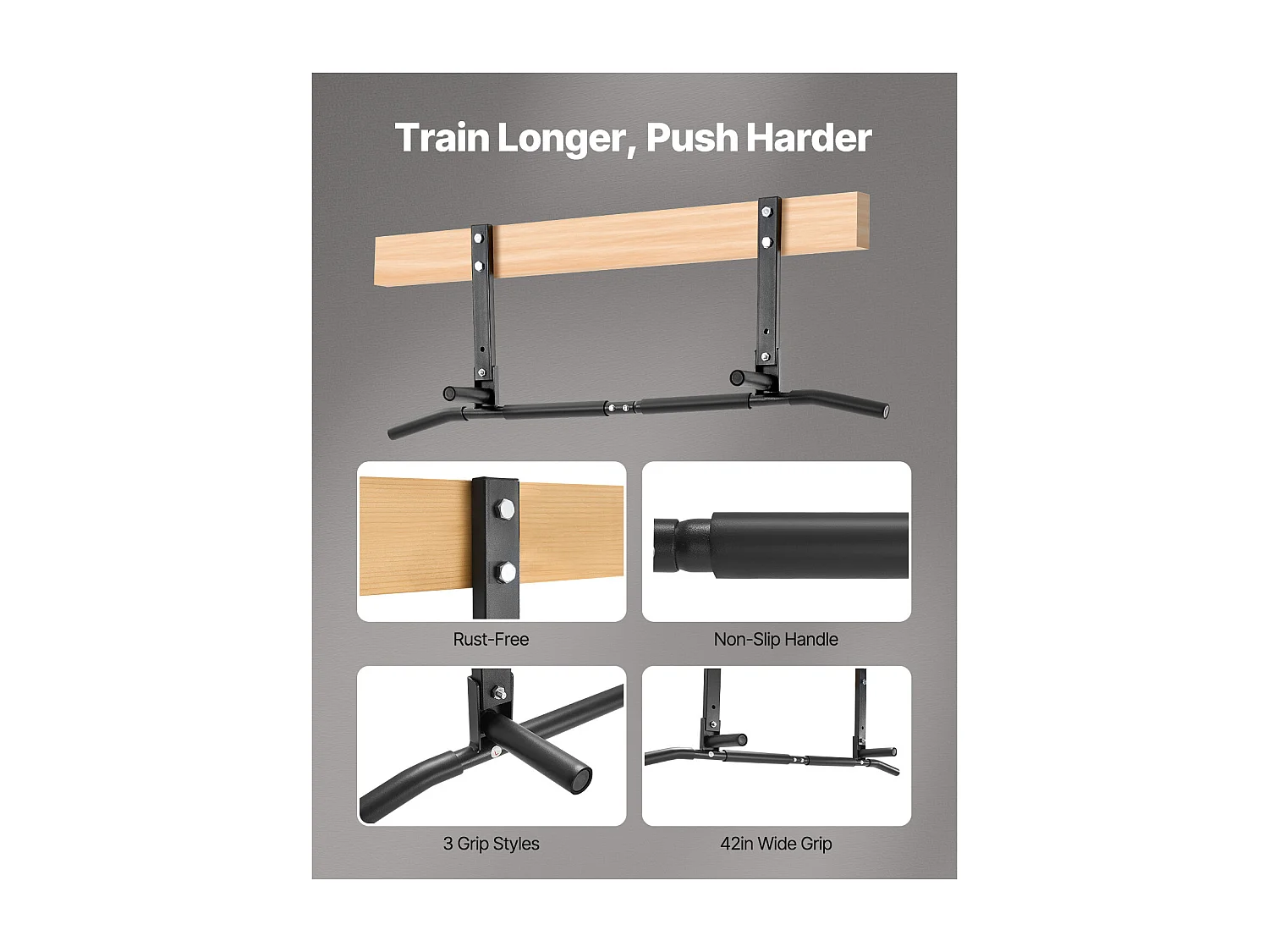Drążek do Podciągania SucceBuy, Montowany na Suficie Wielouchwytowy Drążek Fitness do Domowej Siłowni, 102 cm, Wytrzymała Stal, Udźwig 200 kg