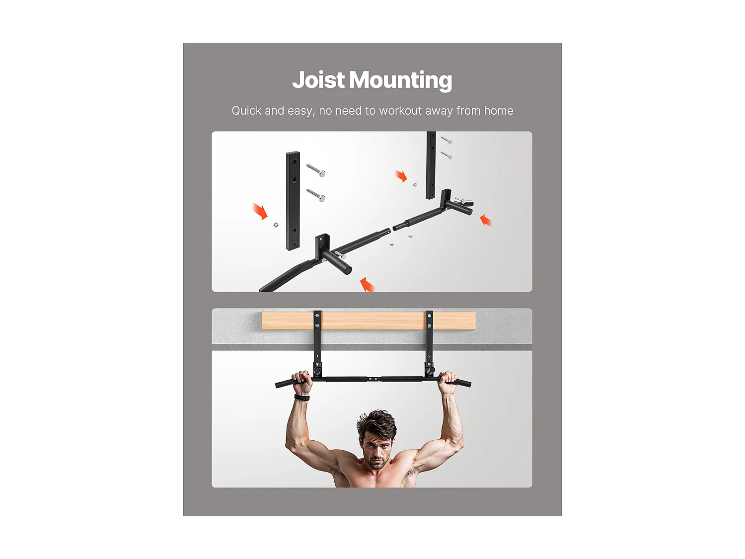 Drążek do Podciągania SucceBuy, Montowany na Suficie Wielouchwytowy Drążek Fitness do Domowej Siłowni, 102 cm, Wytrzymała Stal, Udźwig 200 kg