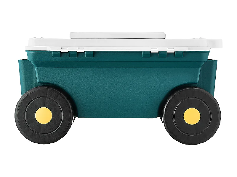 Siège de Jardin Roulant SucceBuy, Tabouret de Jardinage sur Roues Léger 2 en 1 avec Bac de Rangement, Capacité 123 kg, pour Plantation, Terrasse, Extérieur