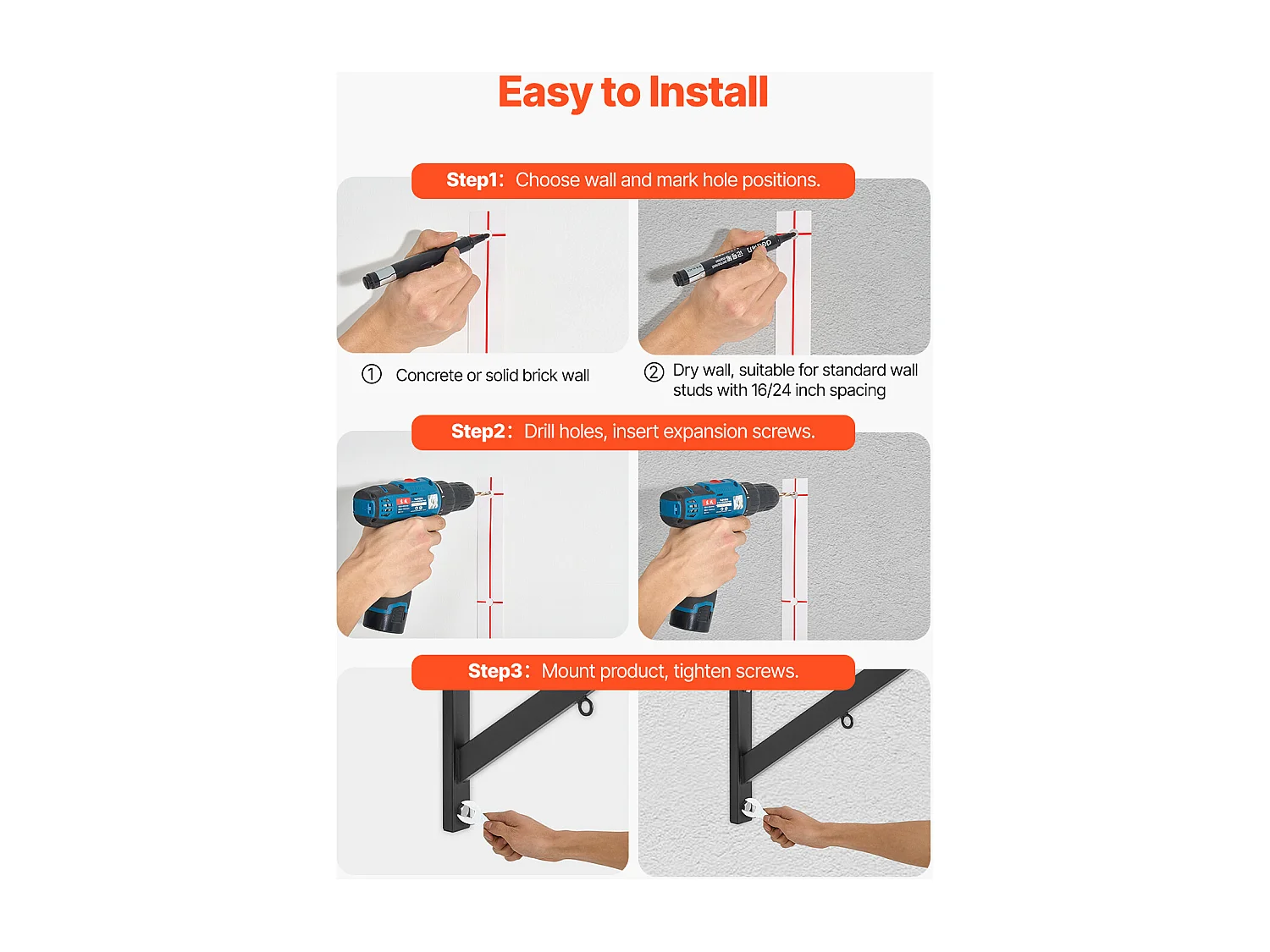 Barre de Traction Murale SucceBuy, Barre de Fitness Multi-Prise Multifonctionnelle, en Acier Robuste, 126 cm, Capacité de 200 kg, pour Salle de Sport
