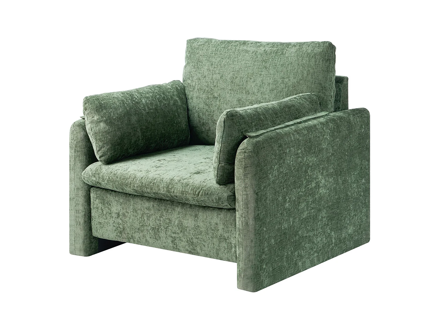 Fauteuil d'Appoint Vert SucceBuy, Chaise de Salon Moderne Rembourré avec Accoudoirs, Confortable et Simple, pour Salon, Chambre, Bureau