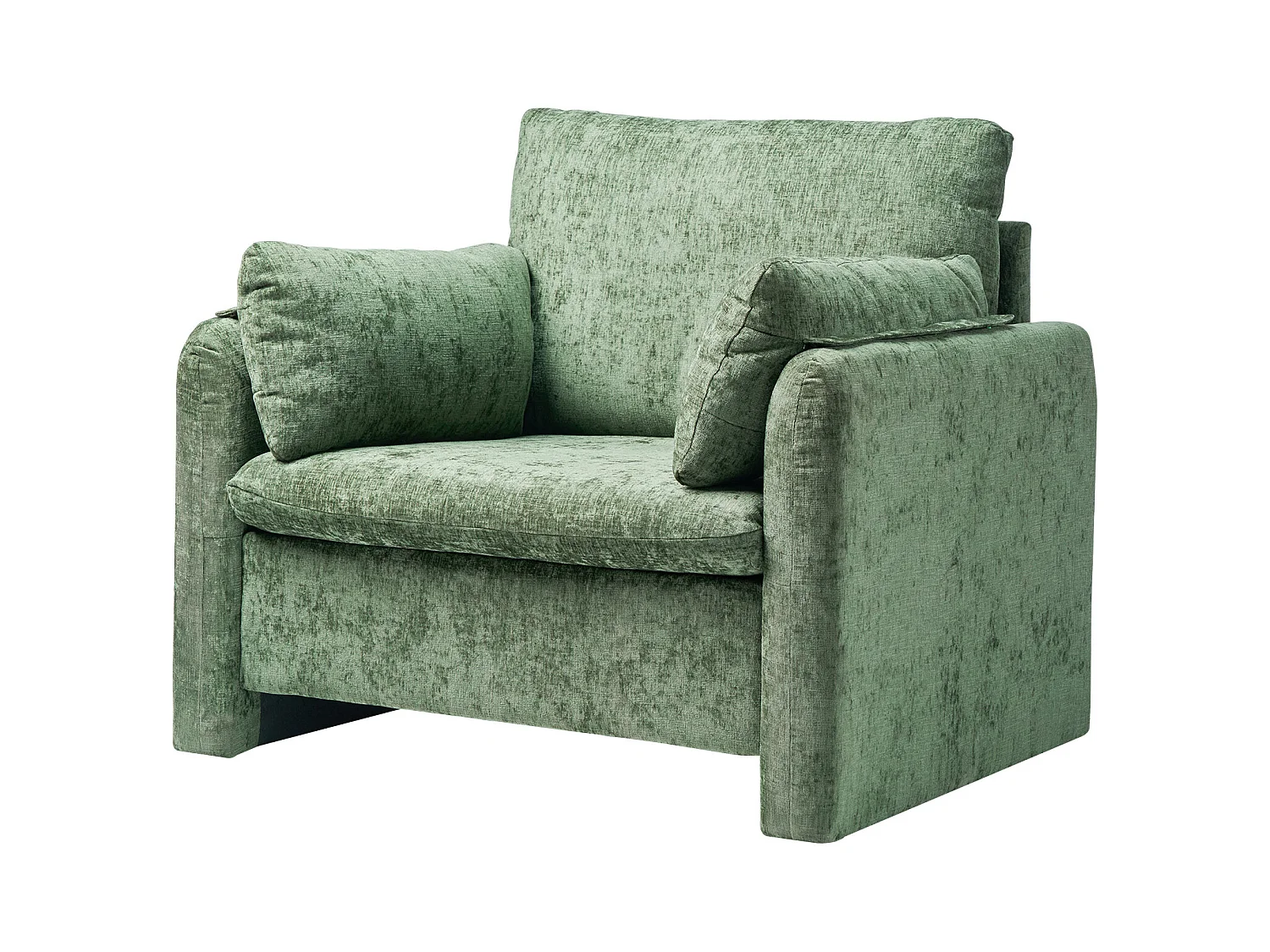 Fauteuil d'Appoint Vert SucceBuy, Chaise de Salon Moderne Rembourré avec Accoudoirs, Confortable et Simple, pour Salon, Chambre, Bureau