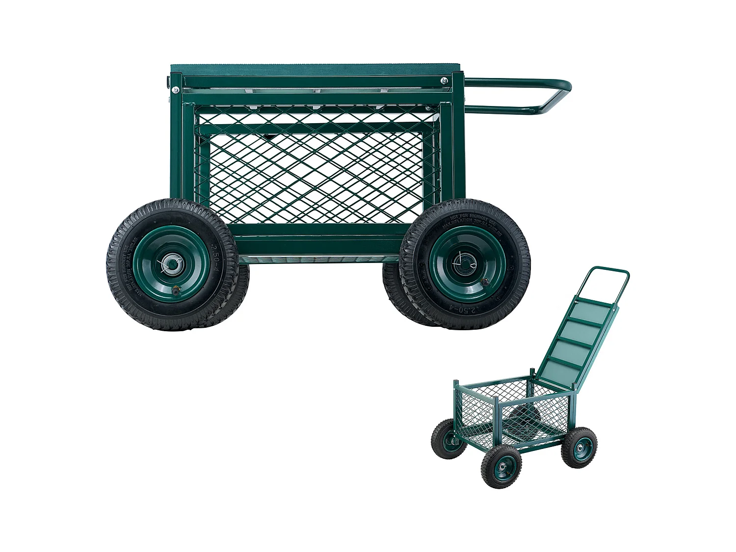 Siège de Jardin Roulant SucceBuy, Tabouret de Jardinage sur Roues Robuste avec Bac de Rangement, Capacité 181 kg, pour Plantation, Terrasse, Extérieur
