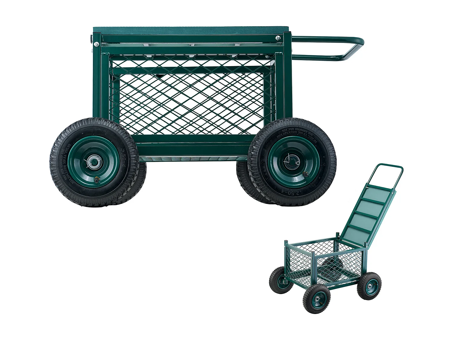 Siège de Jardin Roulant SucceBuy, Tabouret de Jardinage sur Roues Robuste avec Bac de Rangement, Capacité 181 kg, pour Plantation, Terrasse, Extérieur