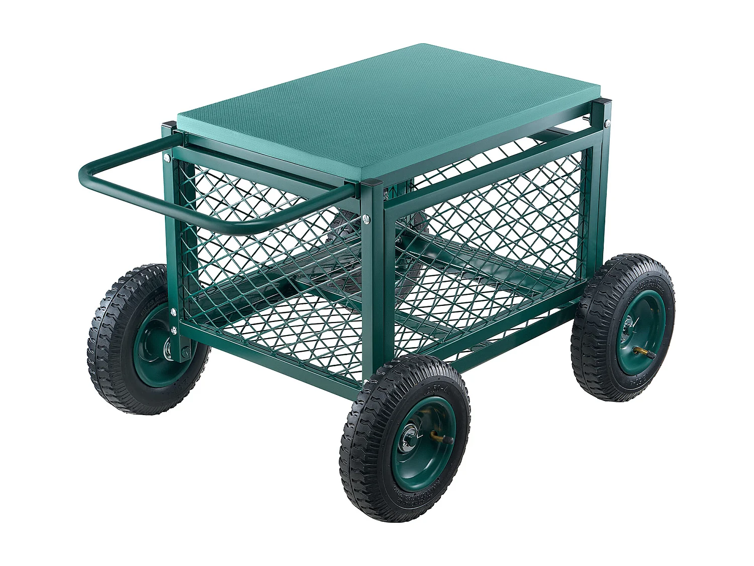 Siège de Jardin Roulant SucceBuy, Tabouret de Jardinage sur Roues Robuste avec Bac de Rangement, Capacité 181 kg, pour Plantation, Terrasse, Extérieur