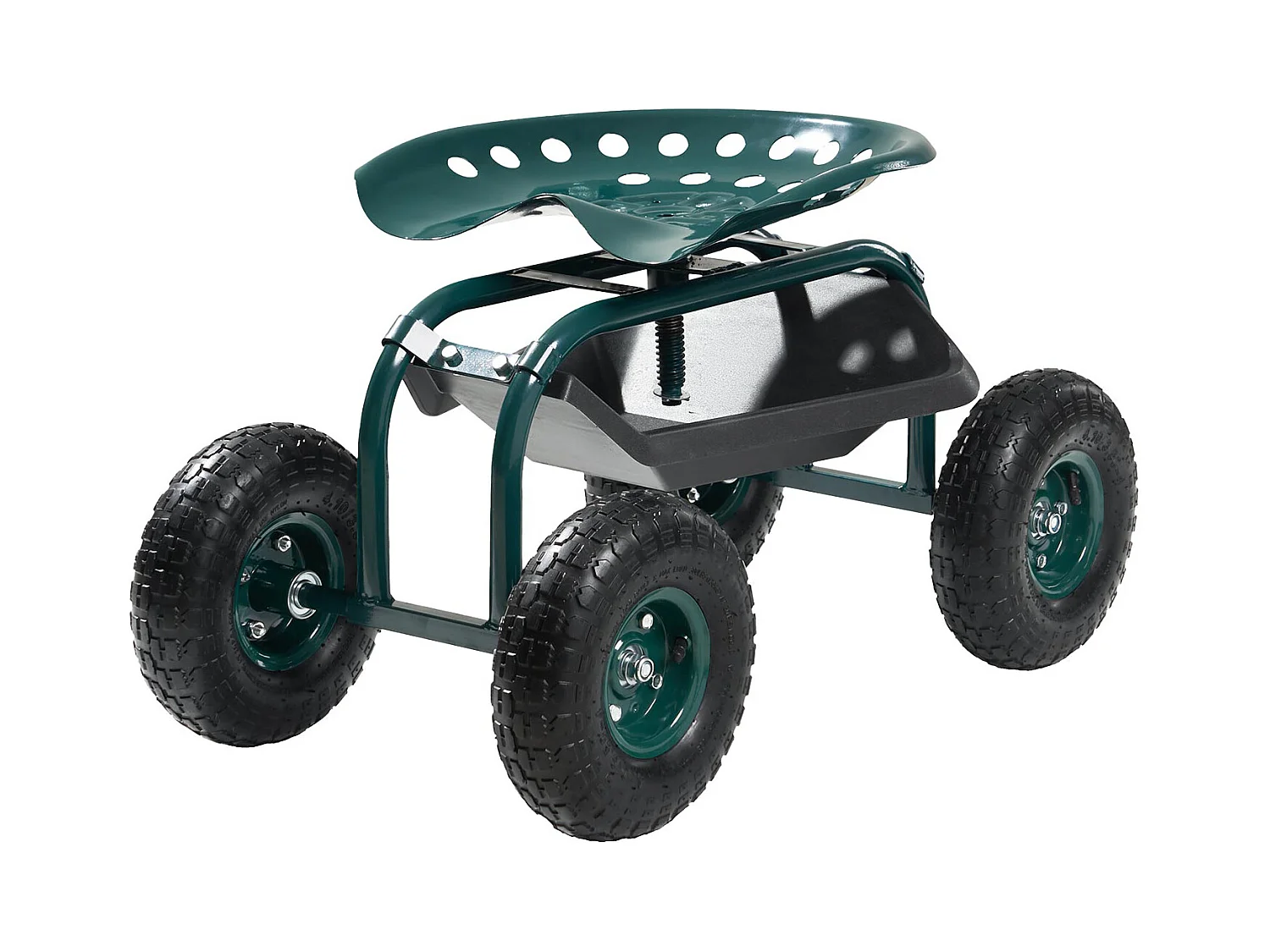 Siège de Jardin Roulant SucceBuy, Tabouret de Jardinage sur Roues Robuste avec Panier de Rangement à Outils, Capacité 136 kg, pour Plantation, Extérieur