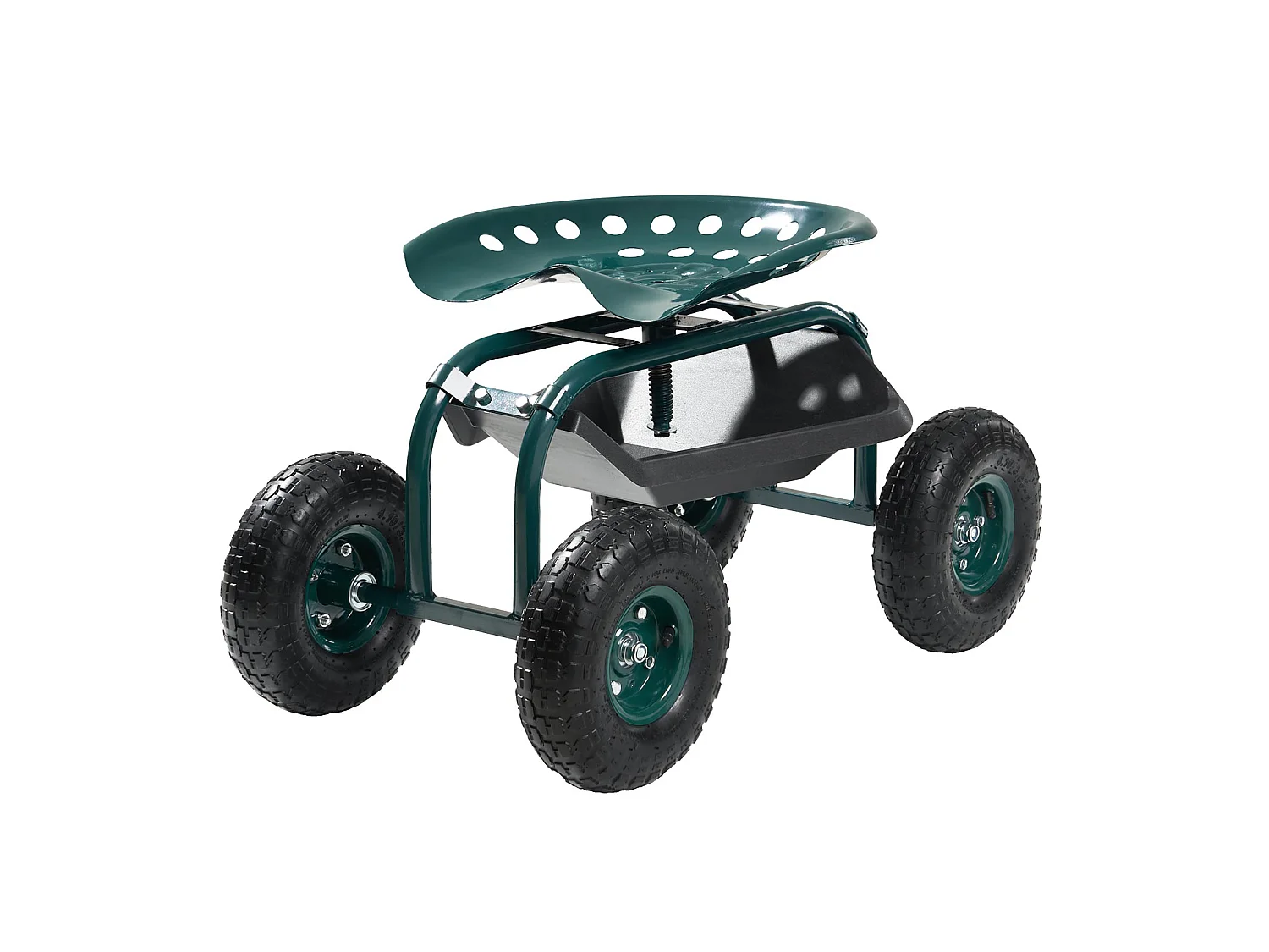 Cadeira de Jardim com Rodas SucceBuy, Banco de Jardinagem com Rodas Robusto com Cesto de Arrumação para Ferramentas, Capacidade 136 kg, para Plantação, Exterior