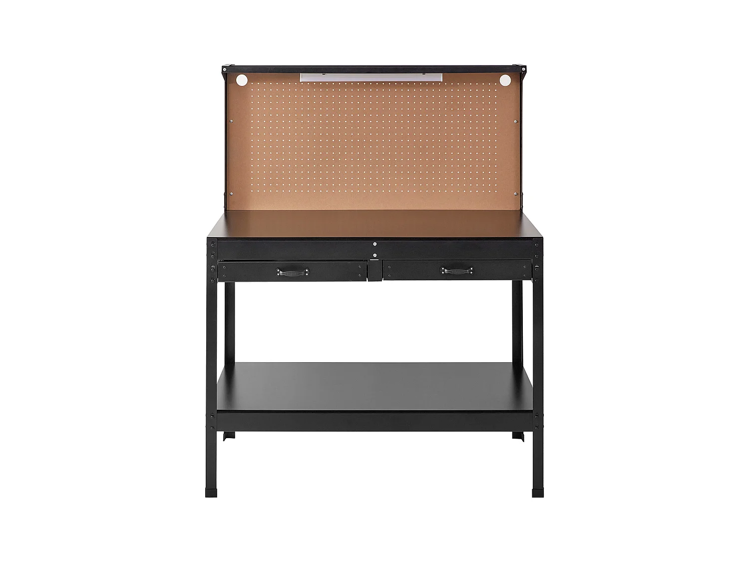 Banco da Lavoro in Acciaio A3 SucceBuy, Cavo da 1,5 m, 4 Prese CA, 2 Porte USB, Portata 100 kg, 30 Ganci, Pannello Forato, Resistente per Garage