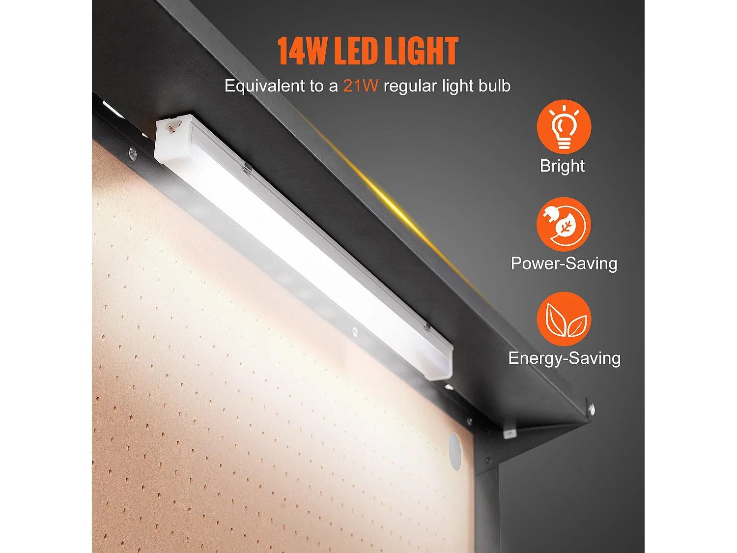 Banco da Lavoro in Acciaio A3 SucceBuy, Cavo da 1,5 m, 4 Prese CA, 2 Porte USB, Portata 100 kg, 30 Ganci, Pannello Forato, Resistente per Garage