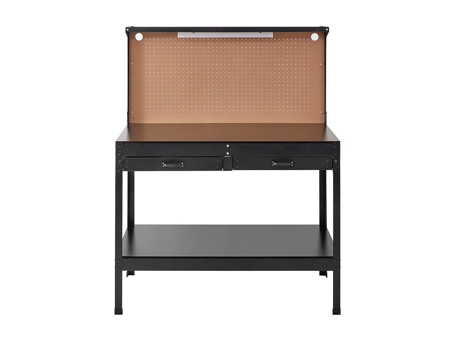 Table Établi en Acier A3 SucceBuy, Câble de 1,5 m, 4 Prises Secteur, 2 Ports USB, Capacité de 100 kg, 30 Crochets, Panneau Perforé, Robuste pour Garage