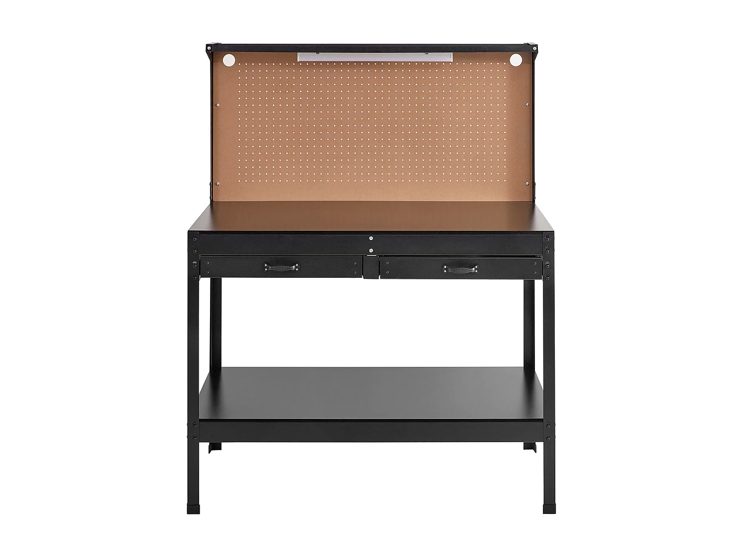 Table Établi en Acier A3 SucceBuy, Câble de 1,5 m, 4 Prises Secteur, 2 Ports USB, Capacité de 100 kg, 30 Crochets, Panneau Perforé, Robuste pour Garage