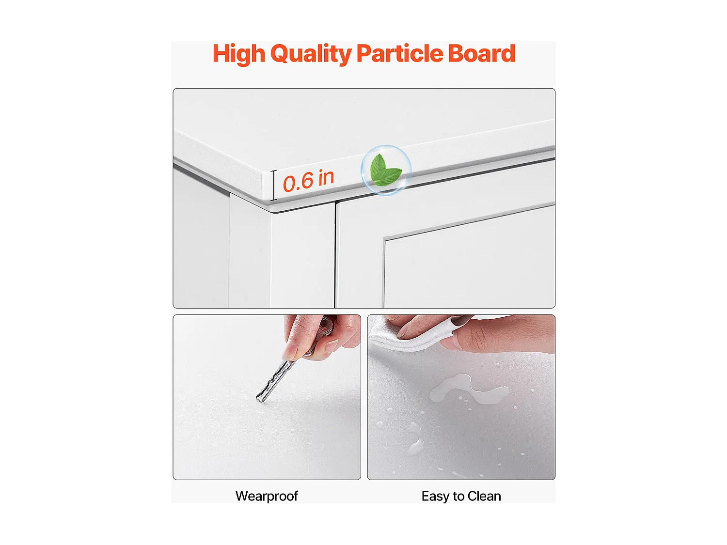 Komoda SucceBuy z 9 Szufladami, Drewniana Szafka z Systemem Przesuwnym i Antypoślizgowym, Minimalistyczny Styl Retro, Szafka do Salonu, Biała