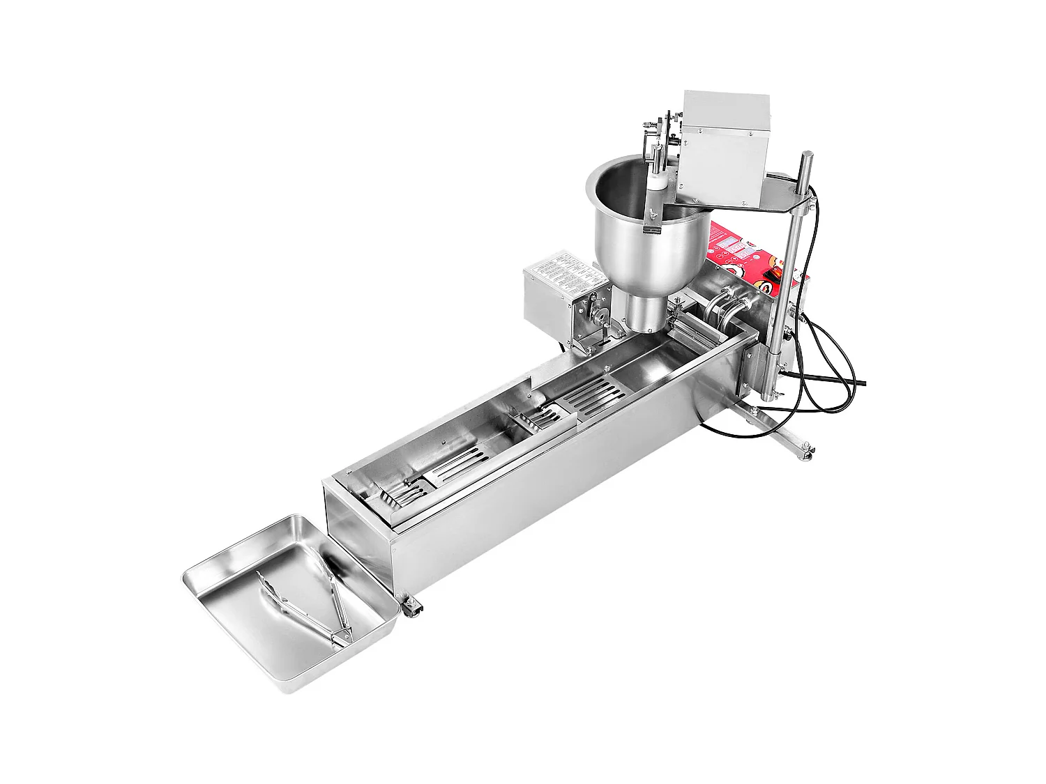 Machine à Beignets SucceBuy Automatique Commerciale, Appareil à Donuts Électrique à une Rangée, Friteuse en Acier Inoxydable, Comptage Automatique