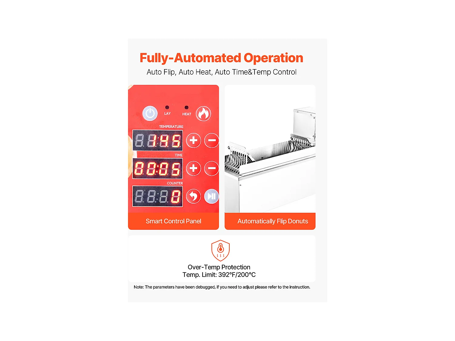 Machine à Beignets SucceBuy Automatique Commerciale, Appareil à Donuts Électrique à une Rangée, Friteuse en Acier Inoxydable, Comptage Automatique