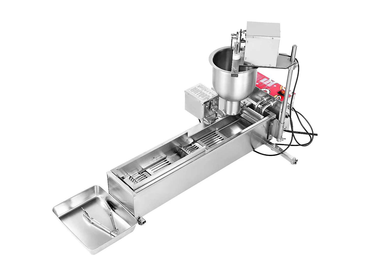 Commerciële Automatische Donutmaker SucceBuy, Elektrische Donutmaker met Één Rij, RVS Friteuse, Automatische Teller