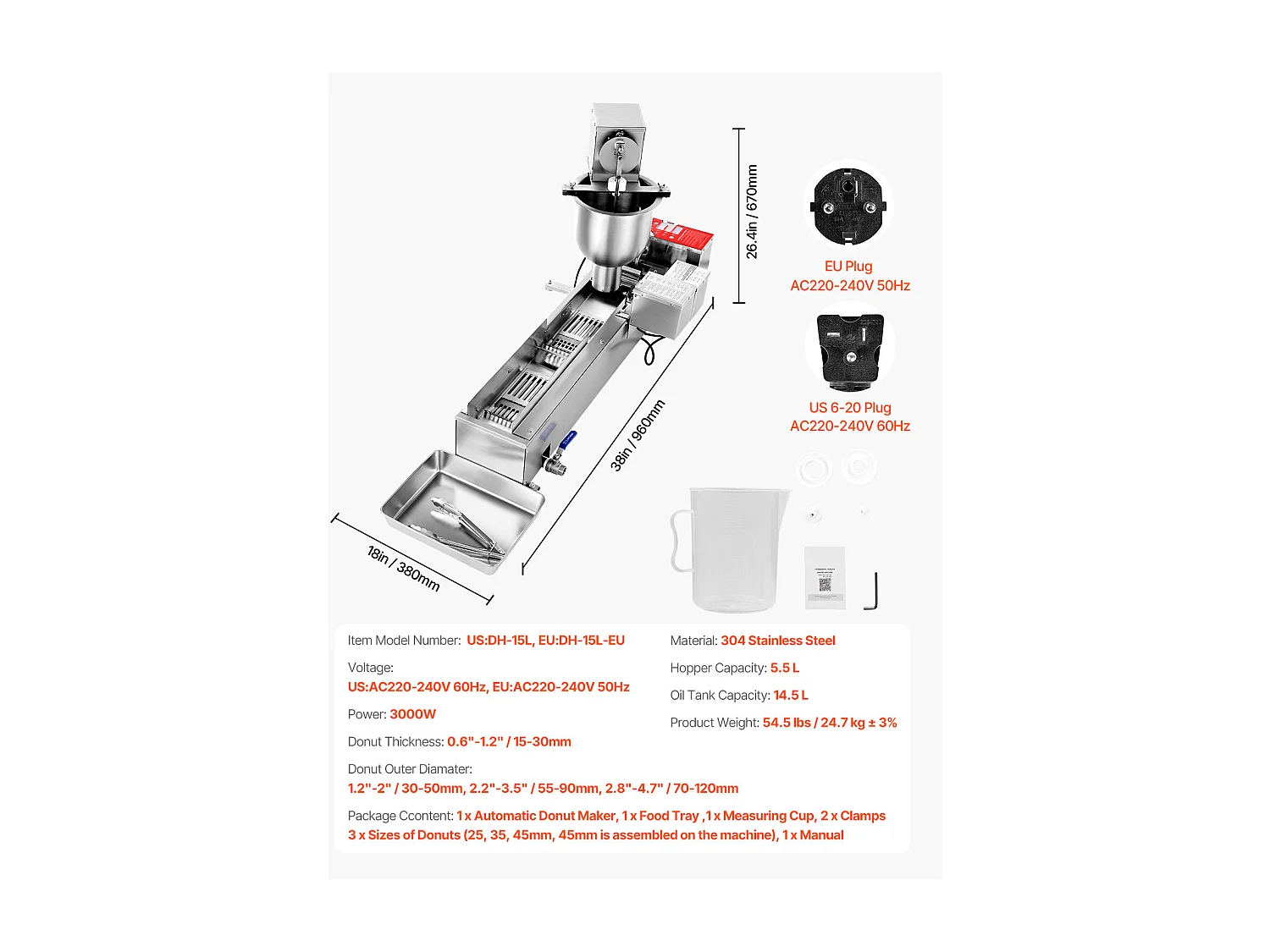 Commerciële Automatische Donutmaker SucceBuy, Elektrische Donutmaker met Één Rij, RVS Friteuse, Automatische Teller