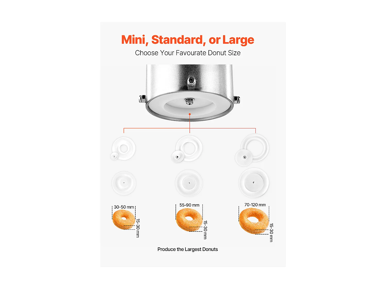 Commerciële Automatische Donutmaker SucceBuy, Elektrische Donutmaker met Één Rij, RVS Friteuse, Automatische Teller