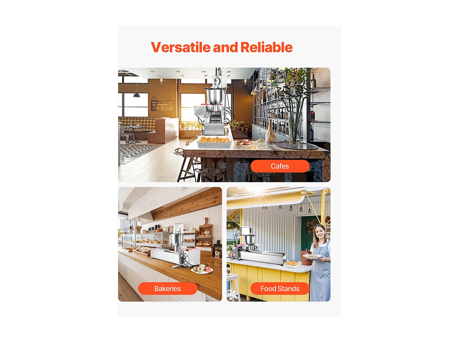 Commerciële Automatische Donutmaker SucceBuy, Elektrische Donutmaker met Één Rij, RVS Friteuse, Automatische Teller
