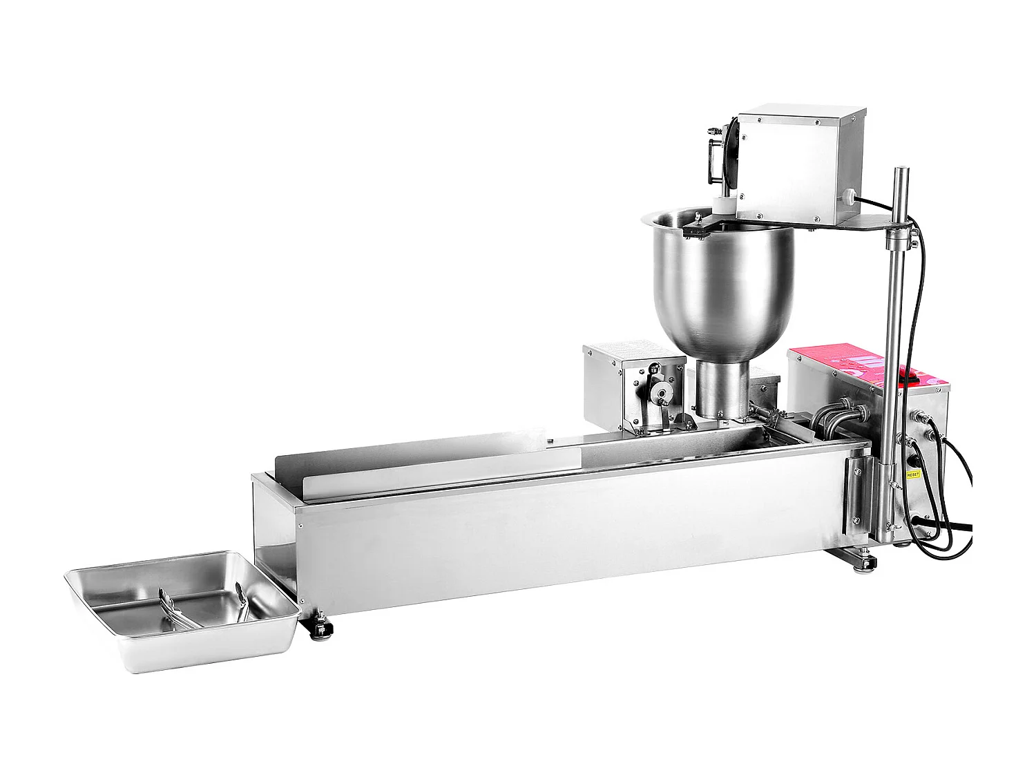 Commerciële Automatische Donutmaker SucceBuy, Elektrische Donutmaker met Één Rij, RVS Friteuse, Automatische Teller