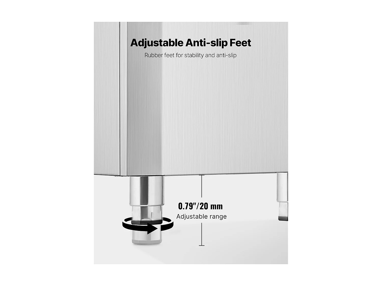 Distributeur de Glaçons SucceBuy, 9 kg/min, Distribution Automatique avec Broyeur, Pieds Réglables en Hauteur, pour Machine à Glaçons Bureau